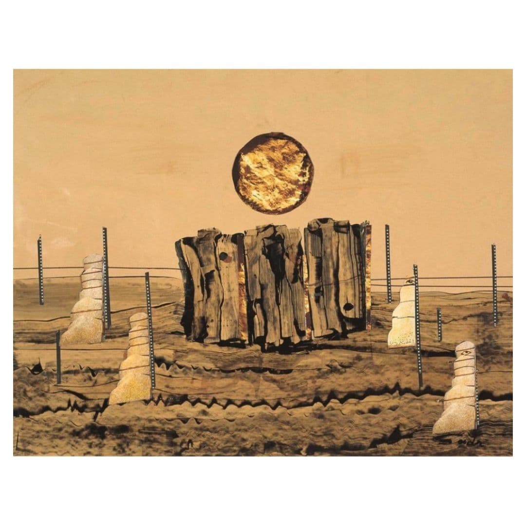 به دوستی پرندهها میمانست، پرید؛
و عمرش را در سرزمینی بیعمر جاگذاشت.
| پرویز اسلامپور
| نقاشی از بهجت صدر، بینام ۱۹۸۷.
*بیحوصلگی روزمرگی ویرانگره.